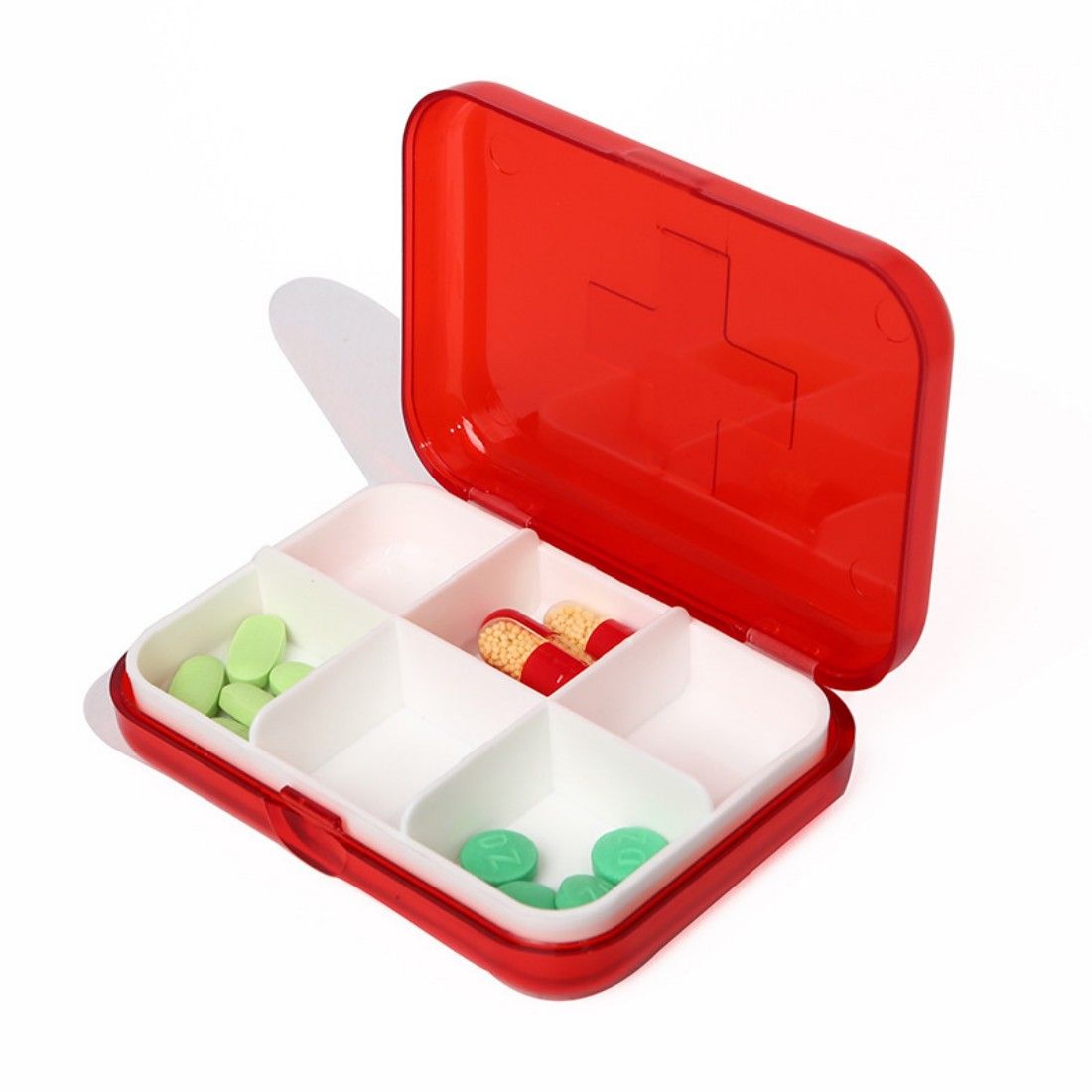 Custom 6-Grid Square Pill Box