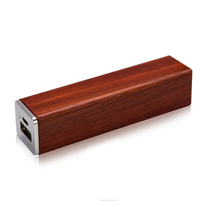 2600mAh Rectangle Wood Custom Power Bank Charger