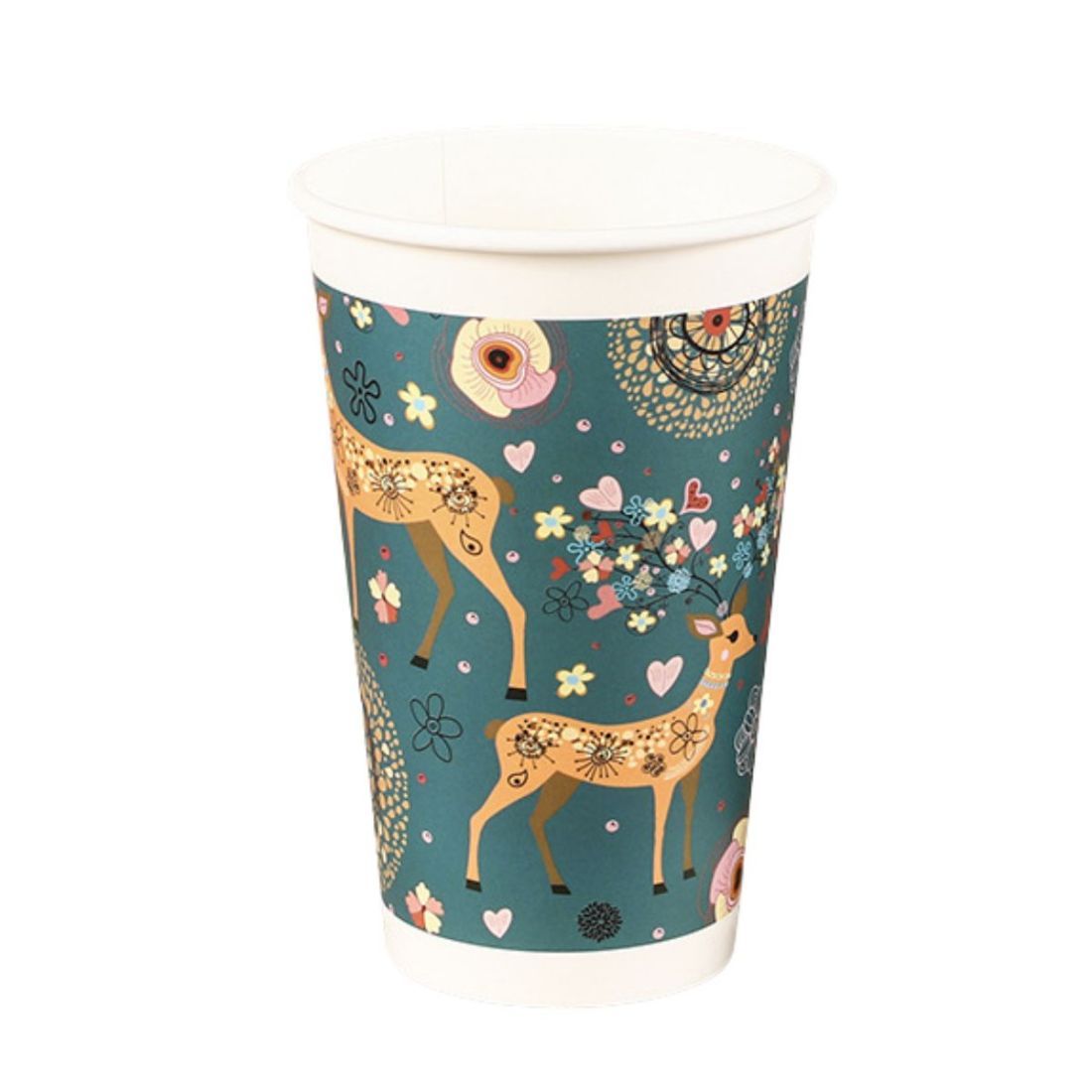 Custom 16 oz Disposable White Paper Cold Cups - 1000/Case