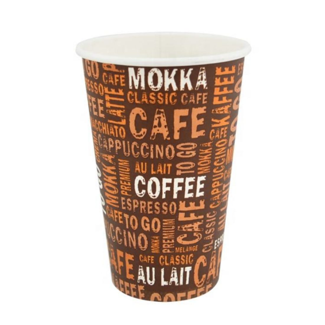 Custom 16 oz Disposable White Paper Hot Cups - 1000/Case