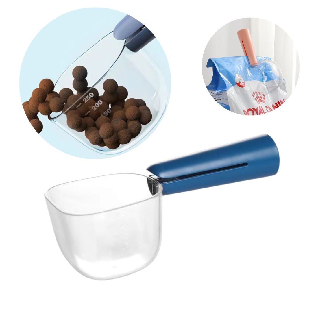 2-in-1 Pet Food Scoop with Measurement and Clip