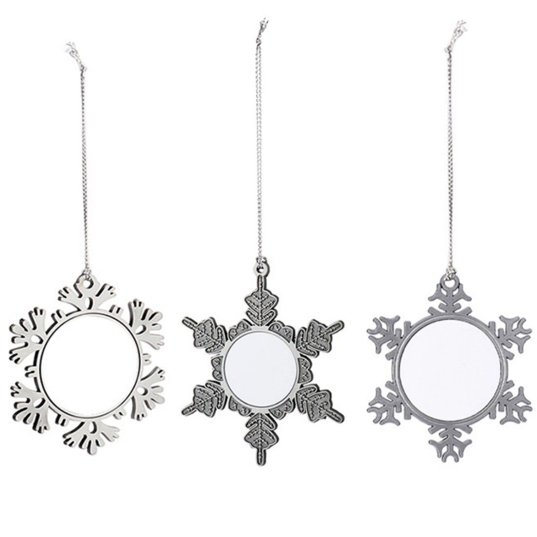 Heat Transfer Metal Snowflake Xmas Ornaments