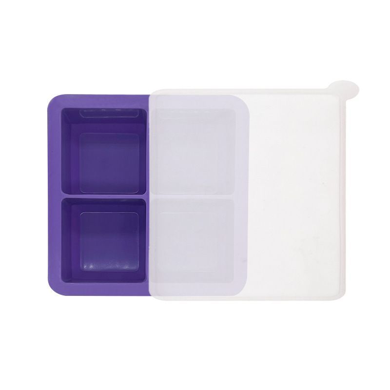 Custom 4-Cube Square Ice Mold with Lid
