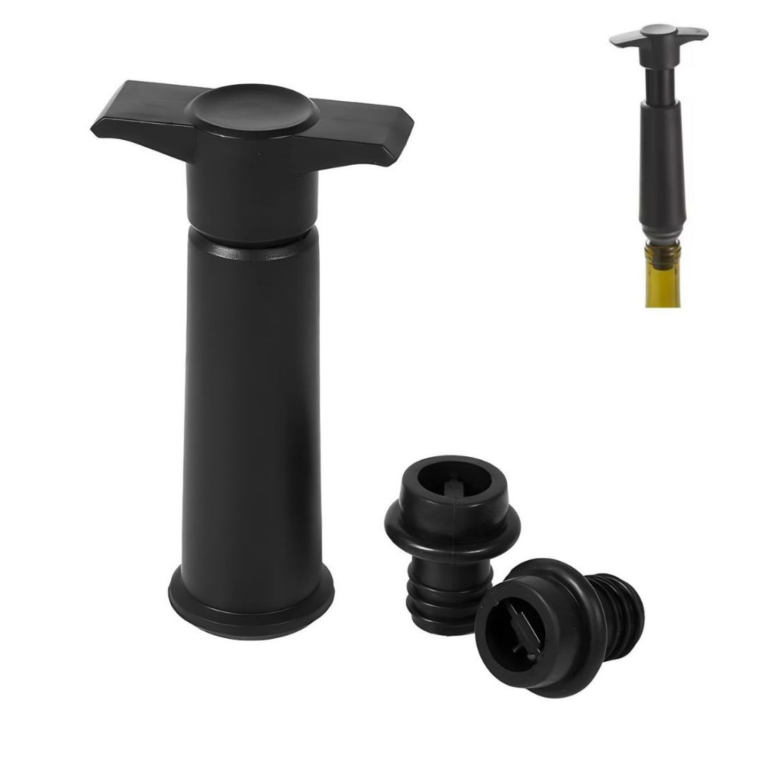 Custom Vacuum Wine Pump Plug with 2 Stoppers