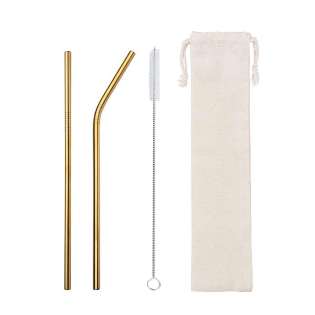 Custom Stainless Steel Straw Set with Pouch