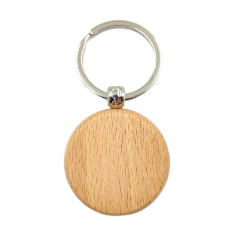 Custom Round Wooden Keychain