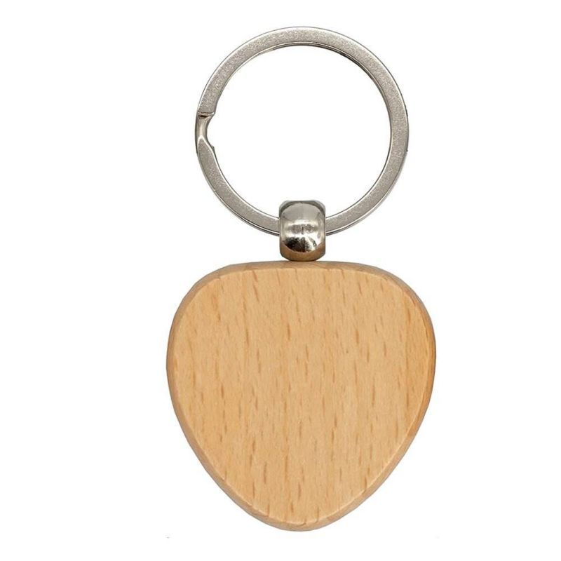 Wooden Heart Logo Branded Keyring