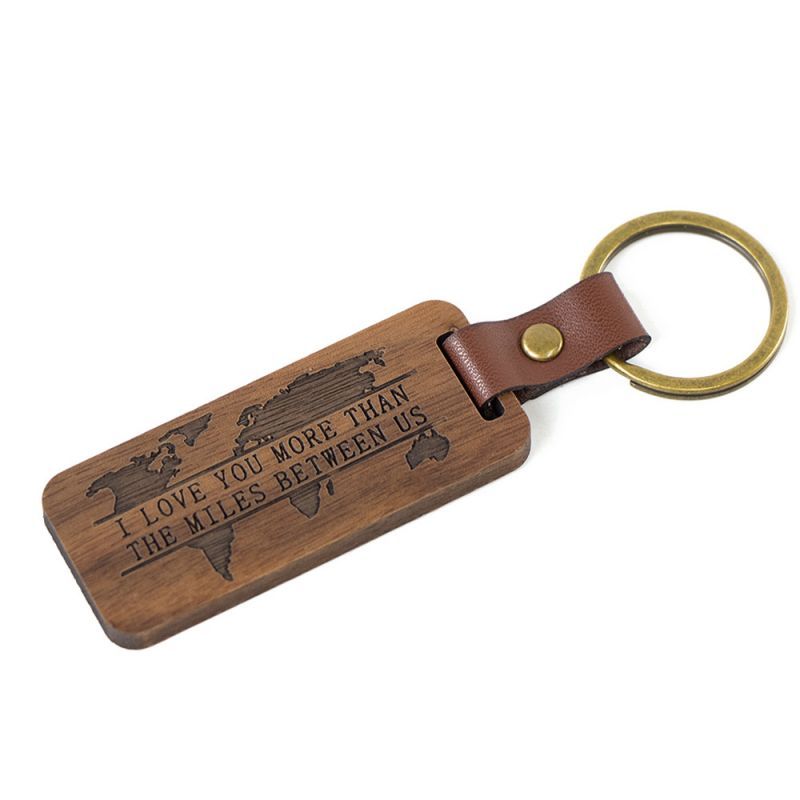 Custom Wood Keychain with Laser Engraved Logo