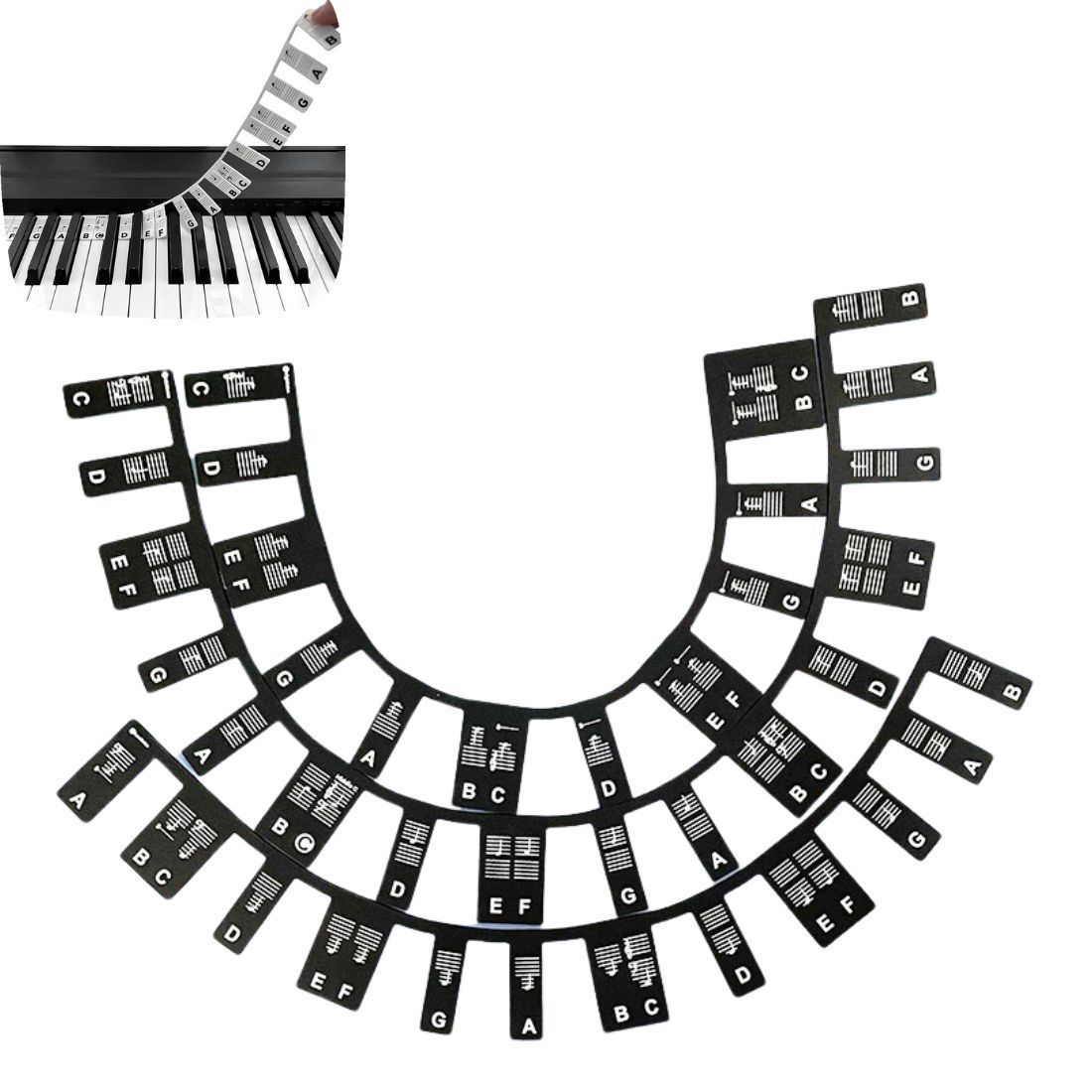 Removable Silicone Piano Keyboard Note Labels