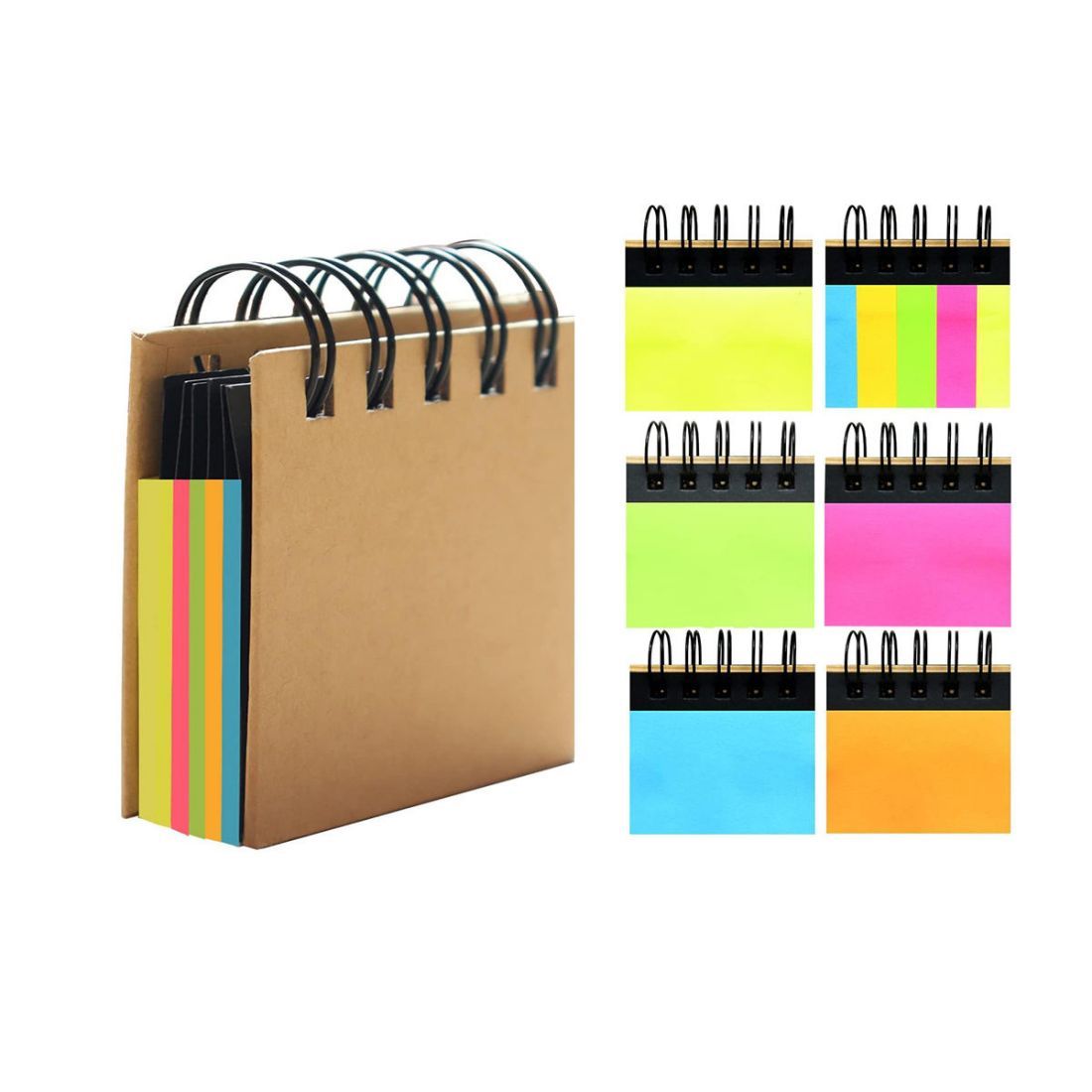 Custom Spiral Sticky Note Book with Page Flags