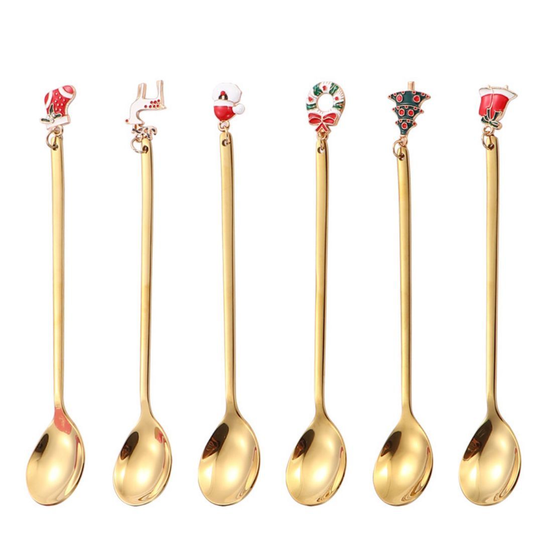 Custom Gold Stainless Steel Christmas Spoon