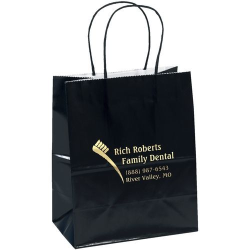 Foil Stamped Glossy Paper Bag - 7.75