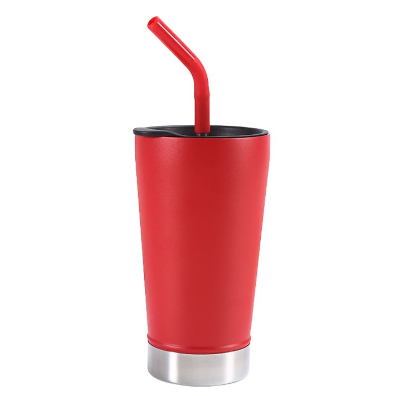 17 oz Stainless Steel Double-Wall Insulated Cup with Straw