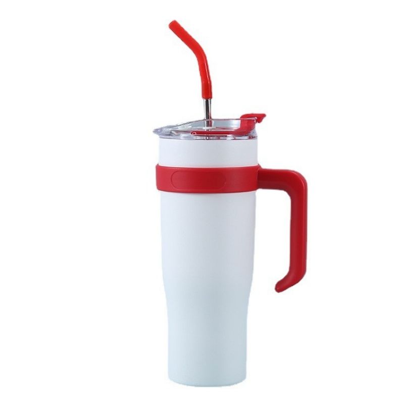 40 oz Double-Wall Stainless Steel Vacuum Tumbler with Straw
