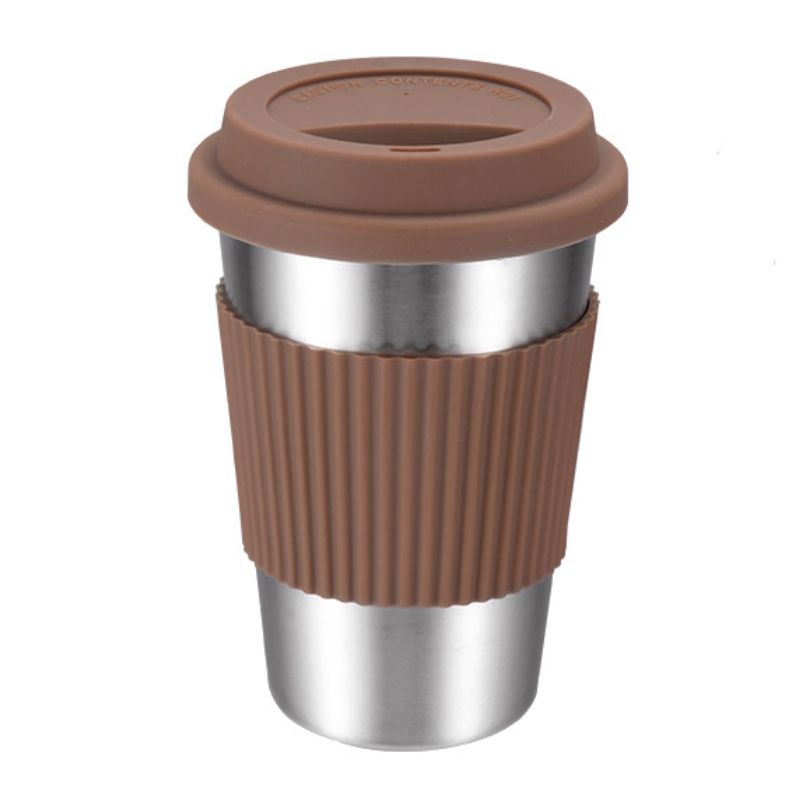 10 oz Stainless Steel Coffee Mug w/ Silicone Lid & Sleeve