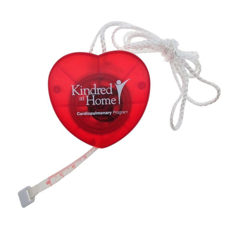 Custom 5 Foot Retractable Heart Tape Measure