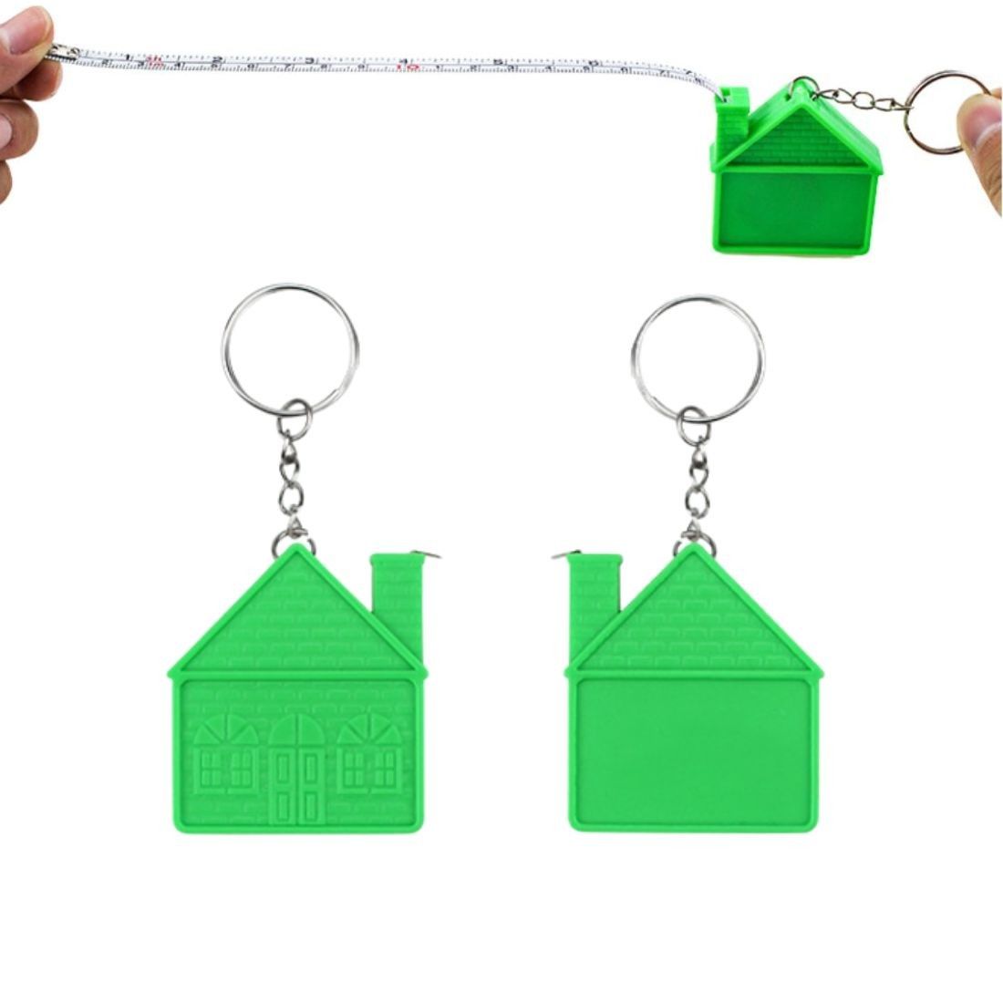 Custom 1m/3ft House-Shaped Tape Measure Keychain