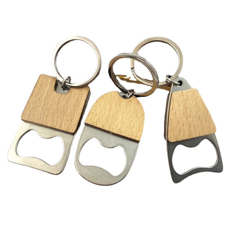 Custom Portable Wooden Bottle Opener Keychain