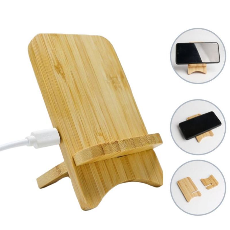Custom 15W Bamboo Wireless Charger Stand