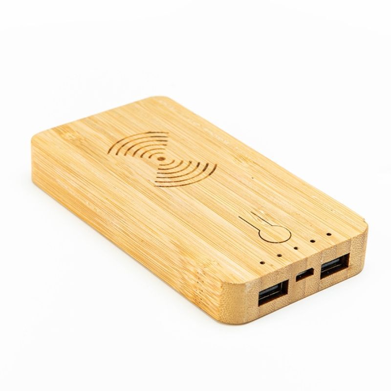Custom 5000mAh Bamboo Wireless Power Bank