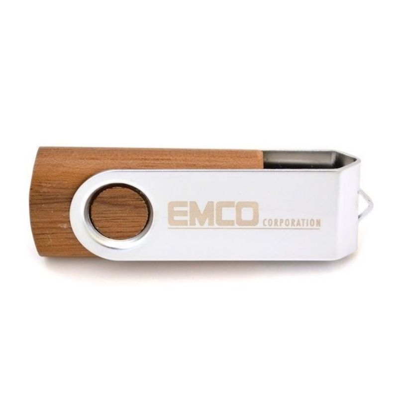 Custom Swivel Wood USB Drive