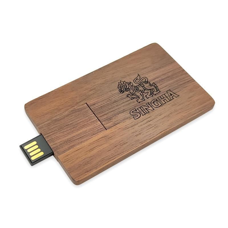 Promotional Wooden Card USB Drive with Logo