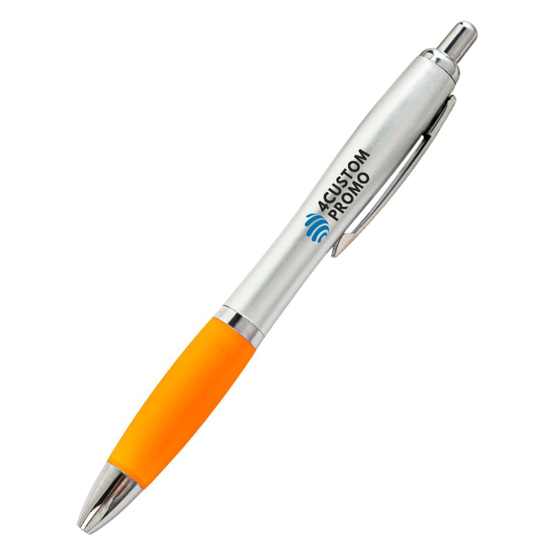 Custom Silver Grenada Pen with Rubber Grip