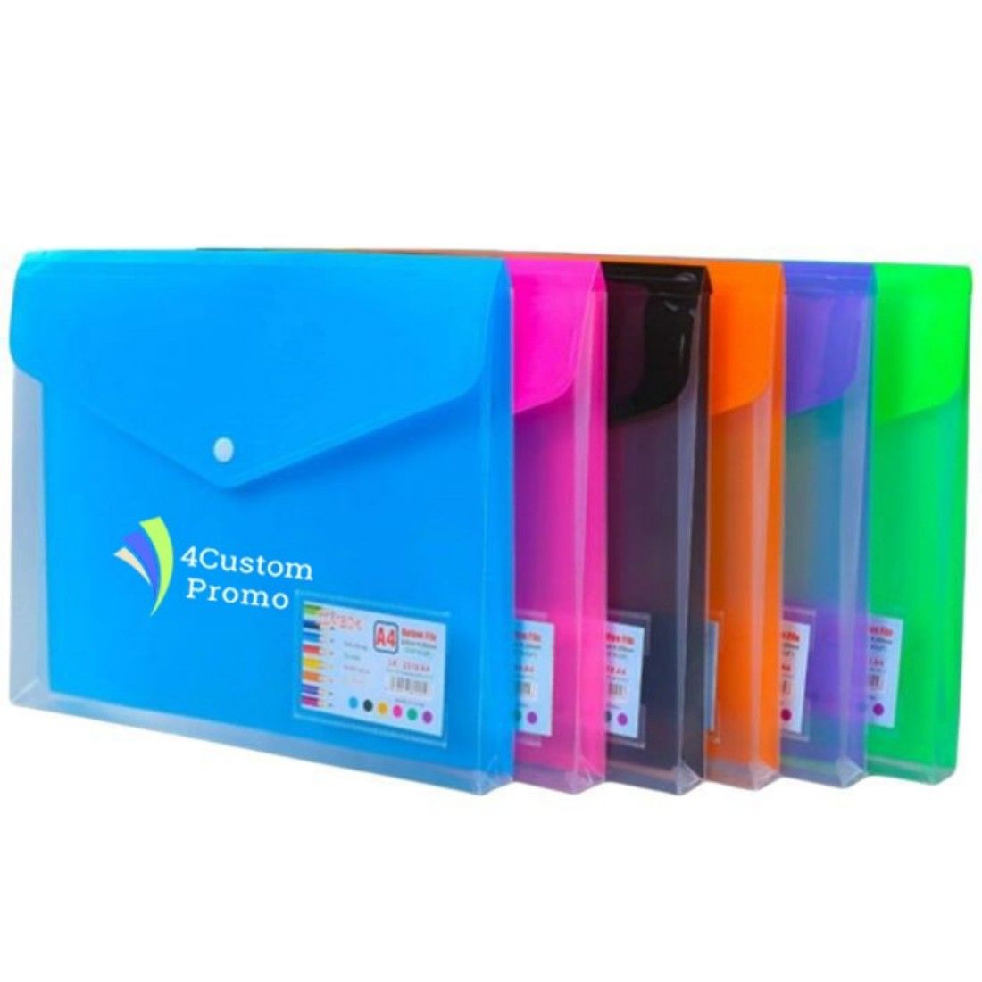 Custom A4 Expandable File Bag with Label Pocket