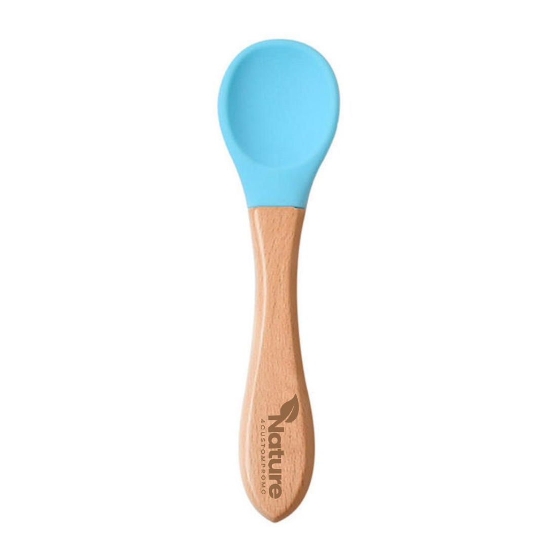 Baby Feeding Wood Spoon with Silicone Tip