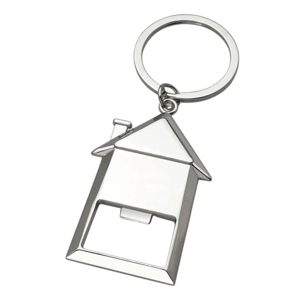 Custom House Shape Bottle Opener Keychain