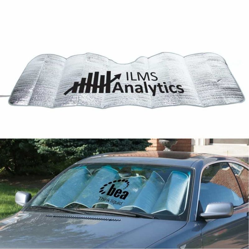 Custom Silver Accordian Sun Shade