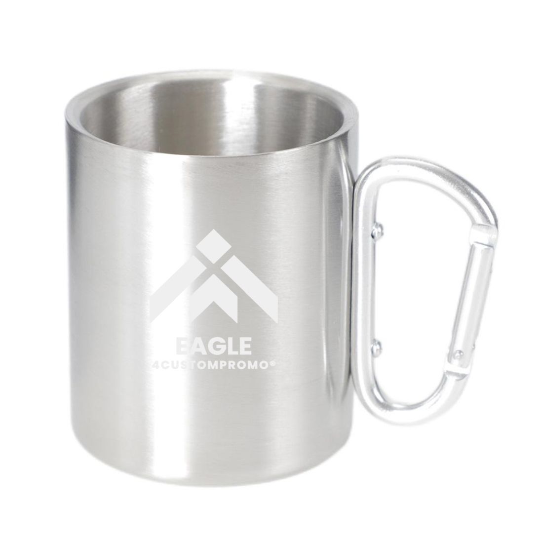 Custom 10 oz Stainless Steel Mug w/ Carabiner Handle