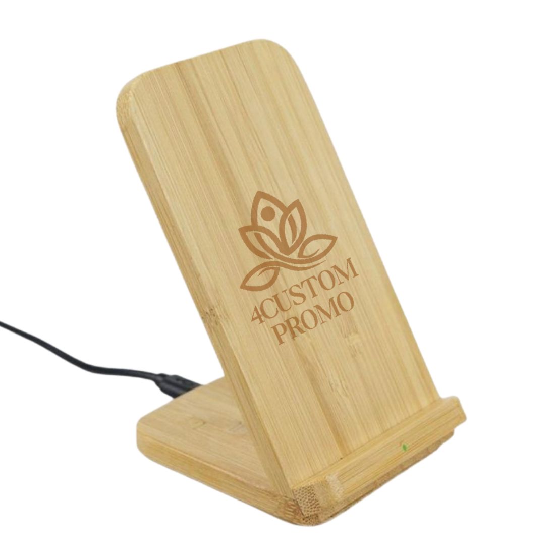 Custom 10W Bamboo Wireless Charger Stand