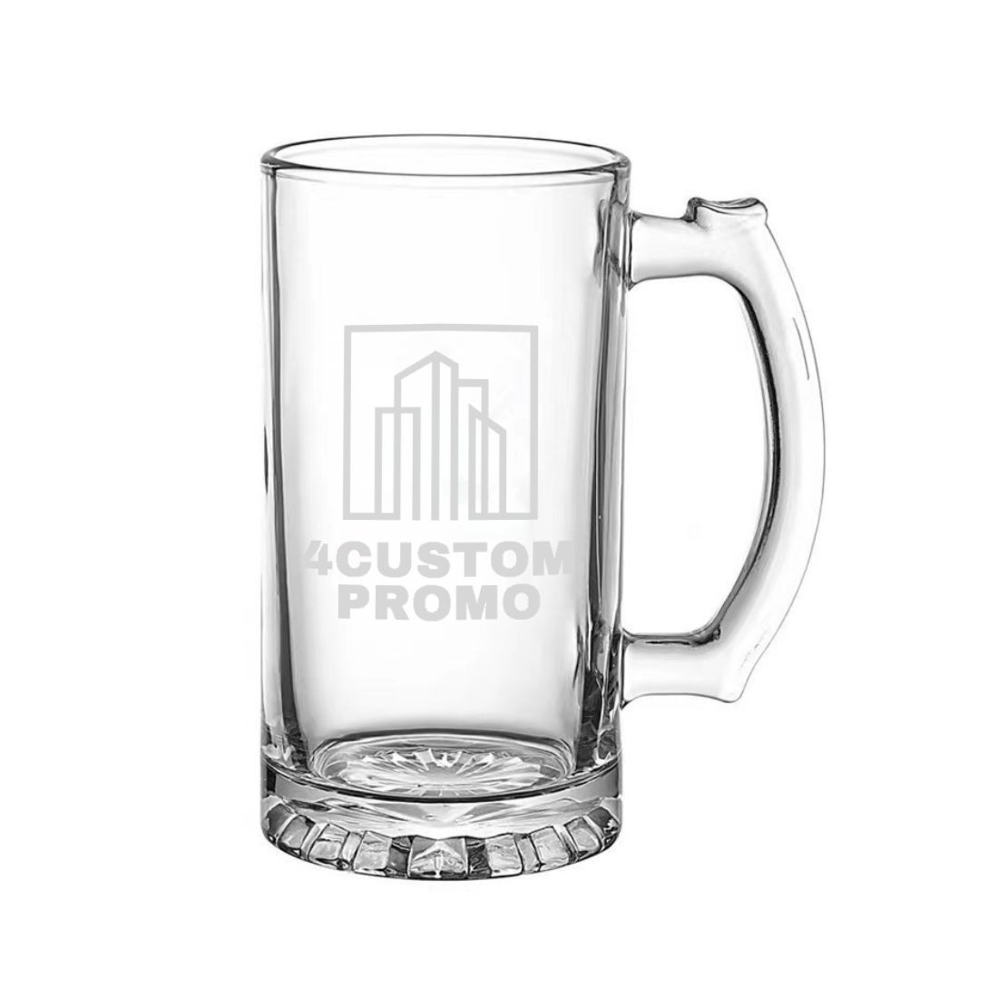 Custom 12 oz Heavy-Duty Glass Beer Mug with Handle