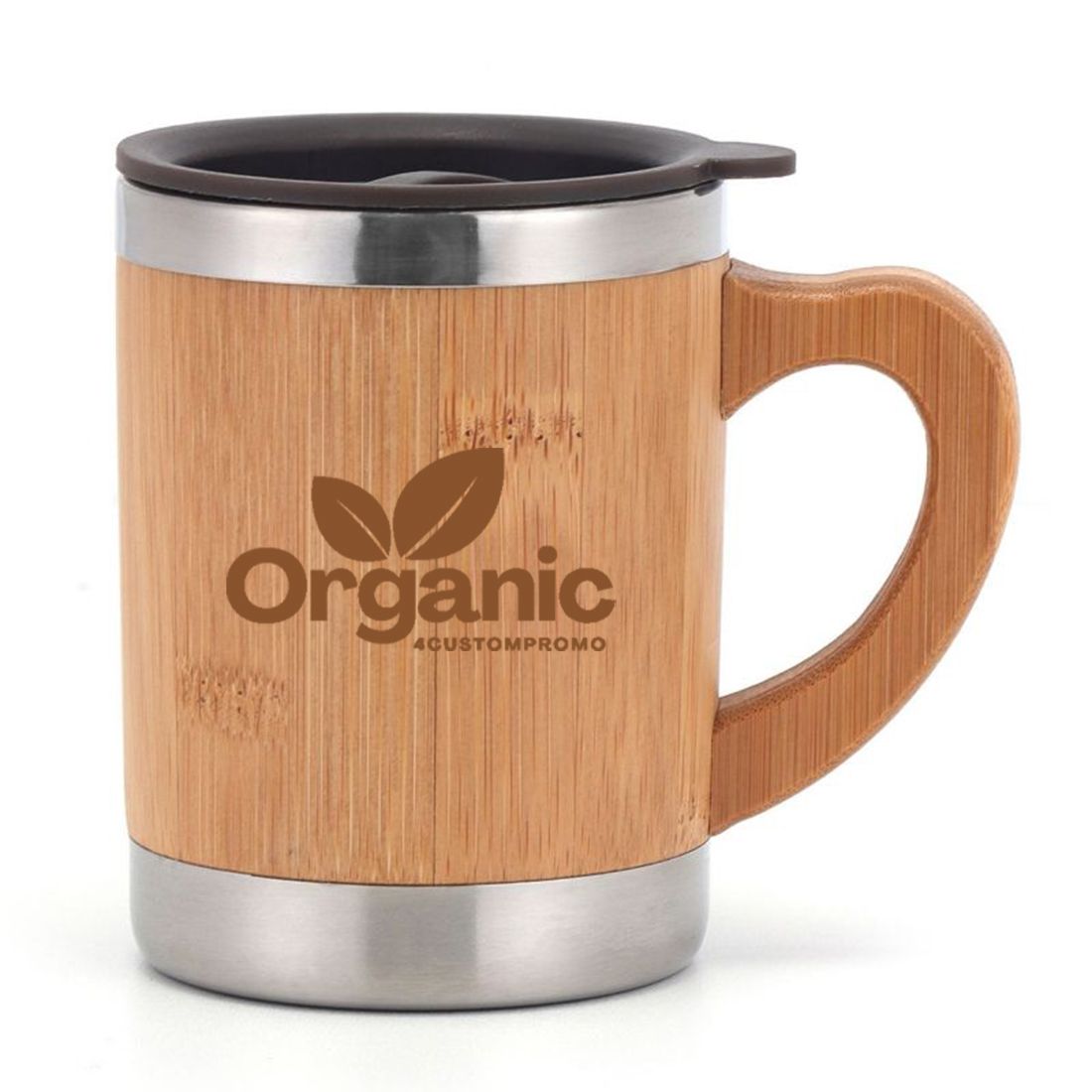 Custom 13.5 oz Bamboo Coffee Mug with Lid