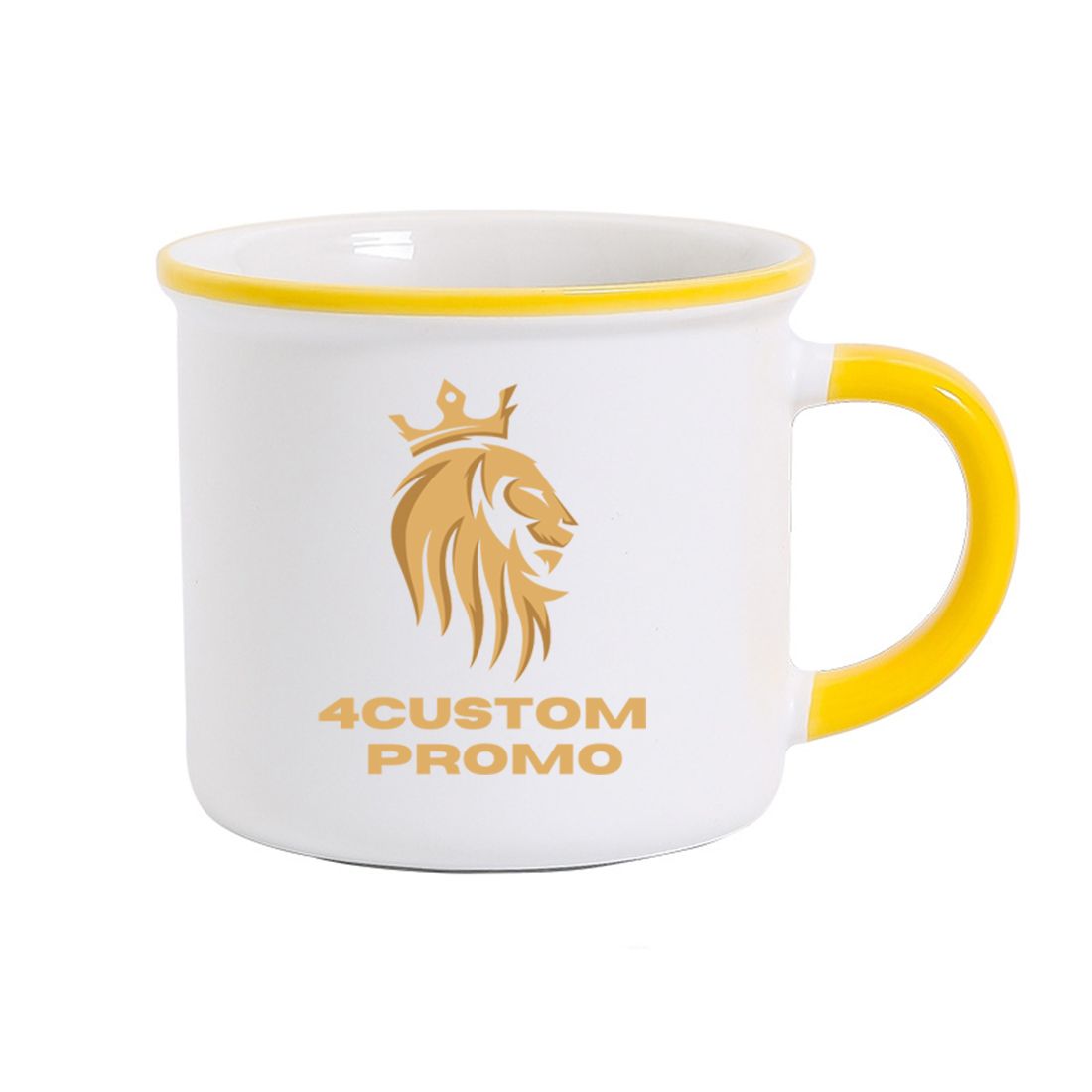 Custom 13 oz Retro Style Colored Rim Ceramic Mug