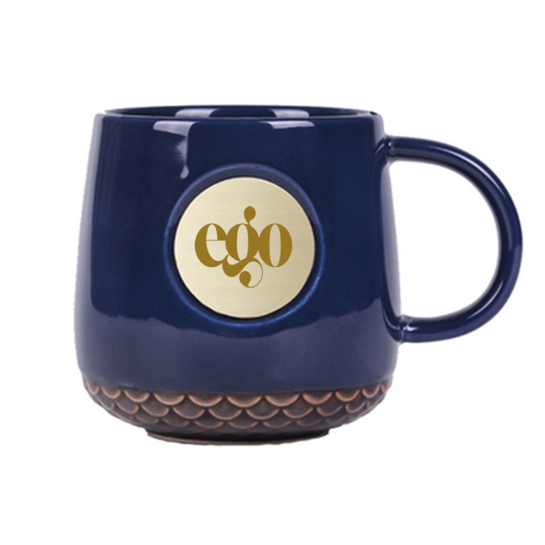 Custom 14 oz Ceramic Mug with Copper Tablet