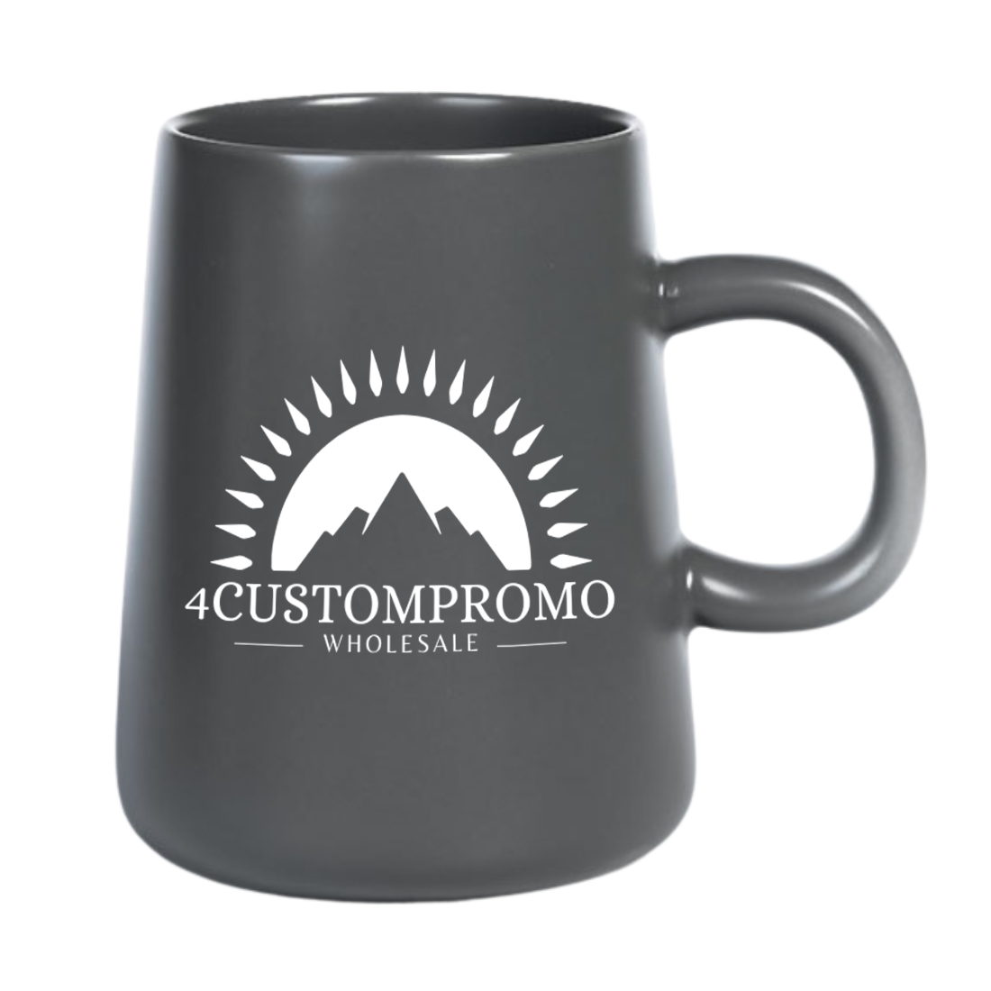 Custom 15 oz Matte Tapered Ceramic Coffee Cup