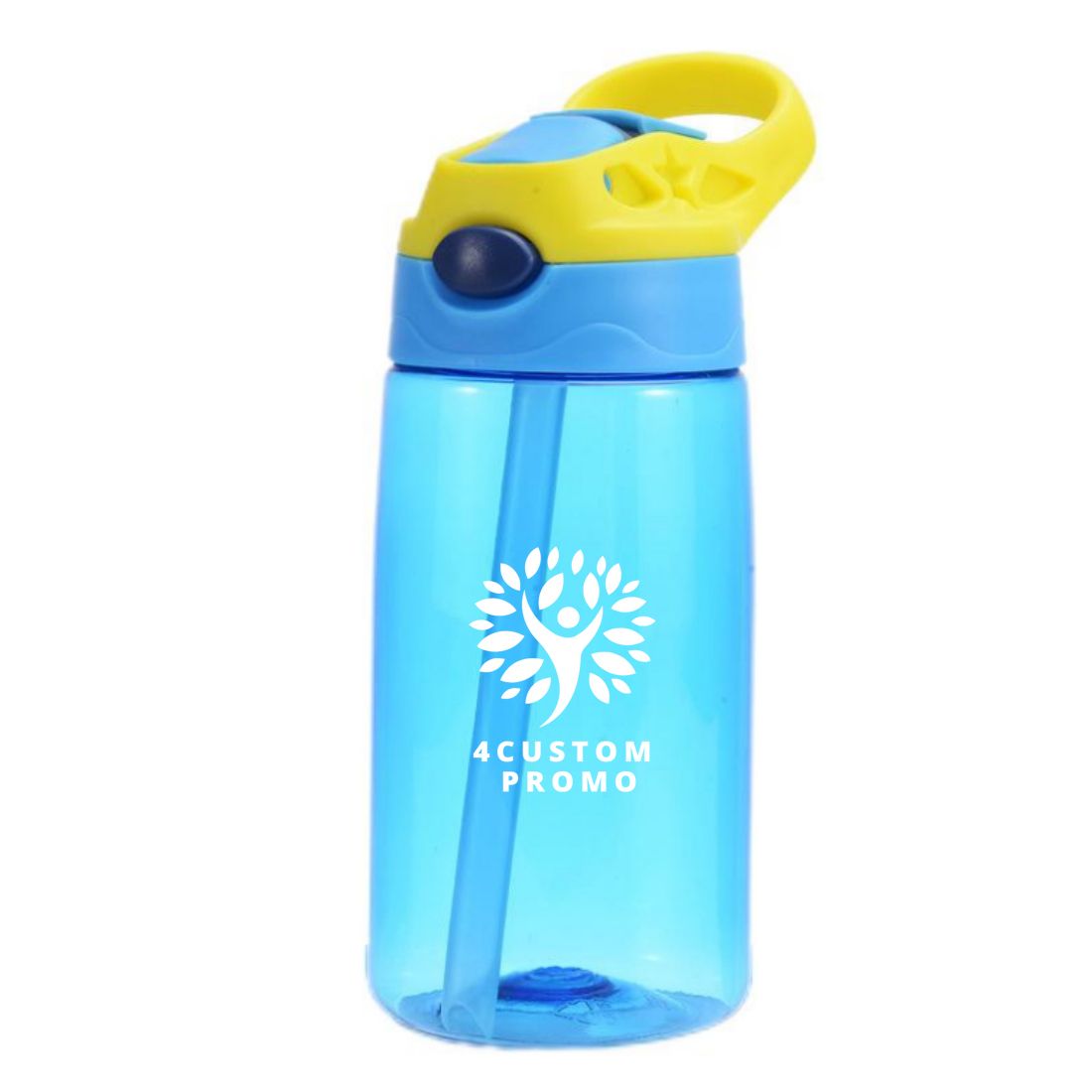 Custom 16 oz Sports Water Bottle w/ Flip Straw Lid