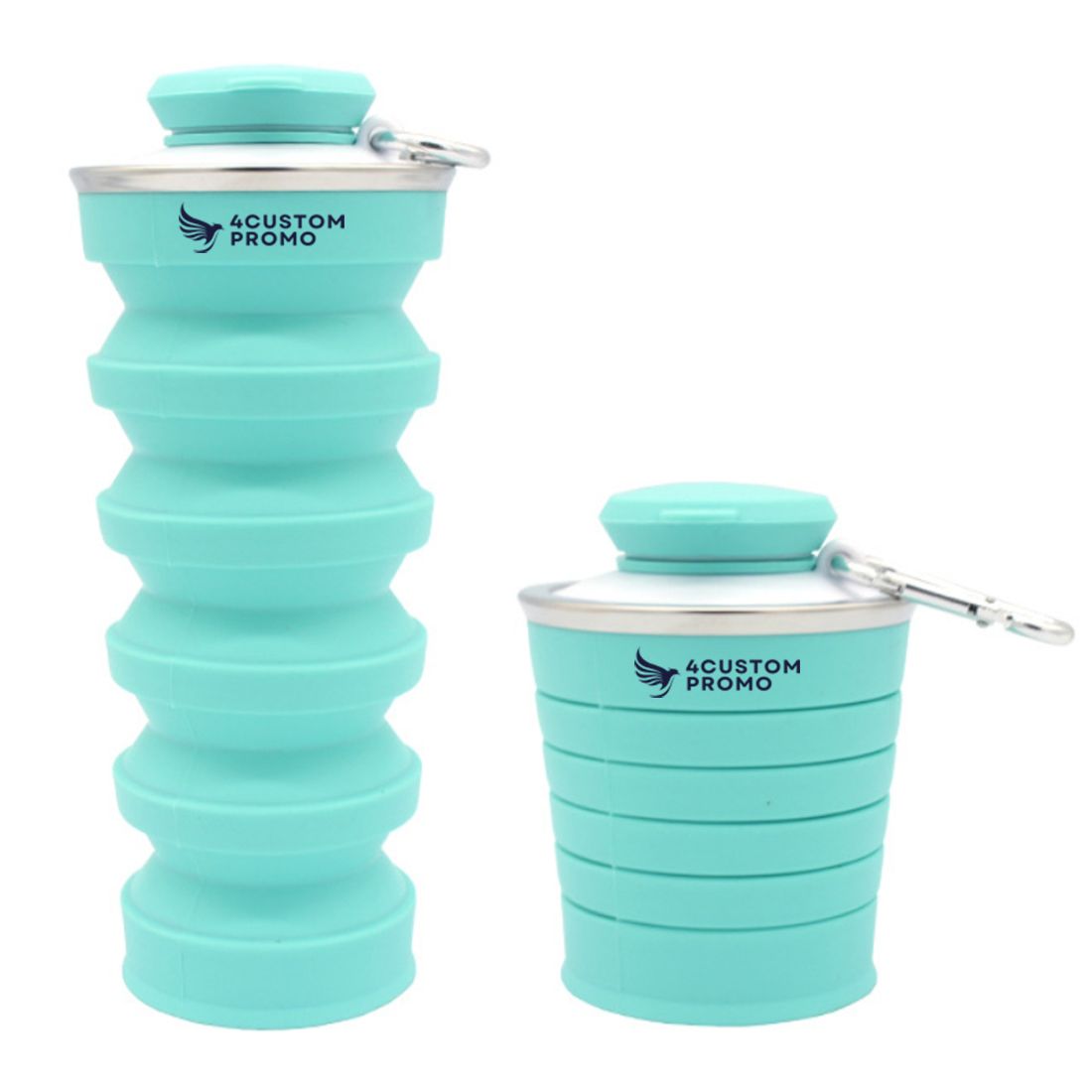 Custom 17 oz Collapsible Silicone Sports Bottle