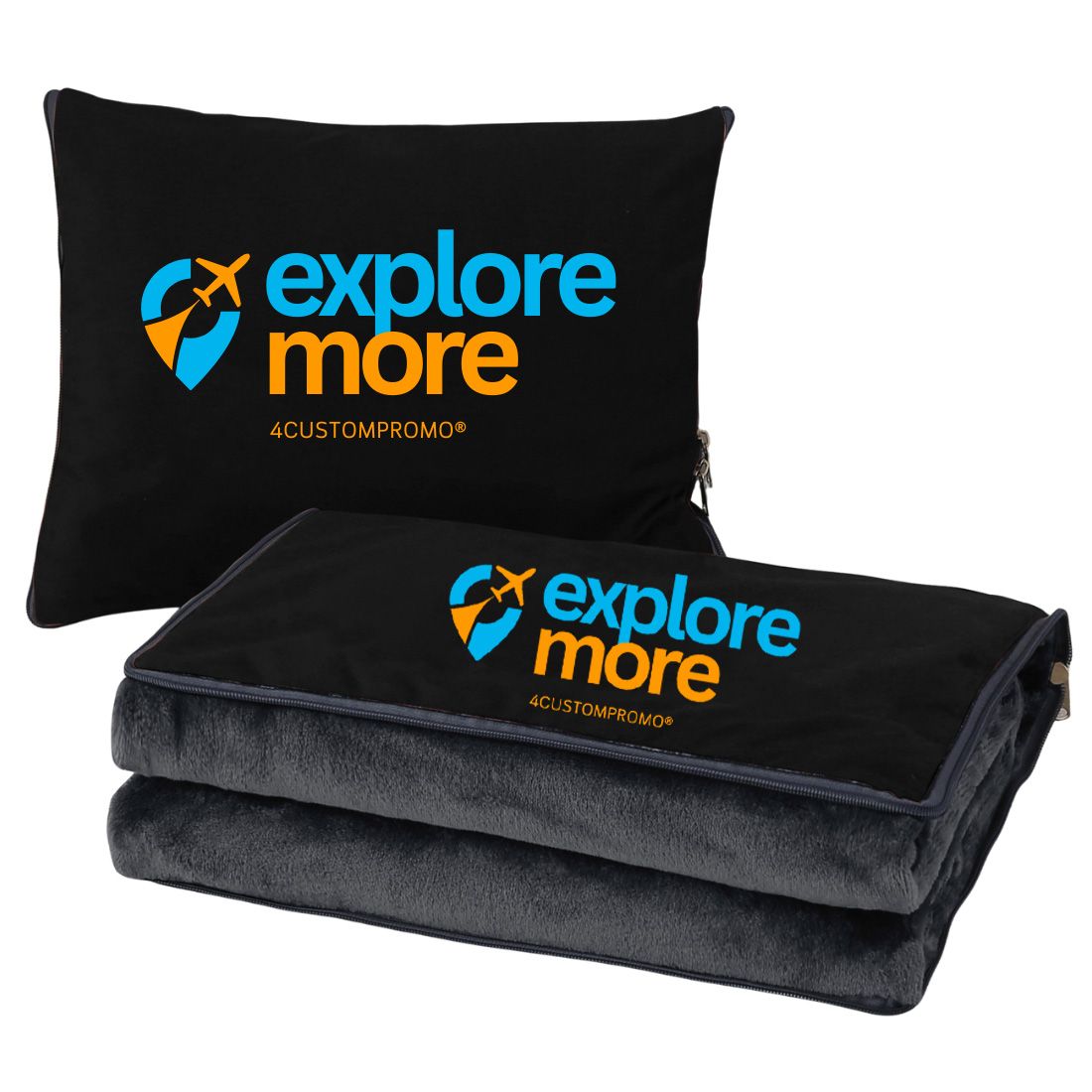 Custom 2-in-1 Travel Pillow Blanket
