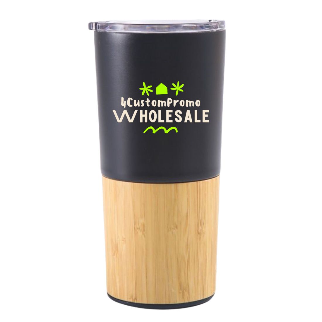 Custom 20 oz Vacuum Insulated Bamboo Tumbler