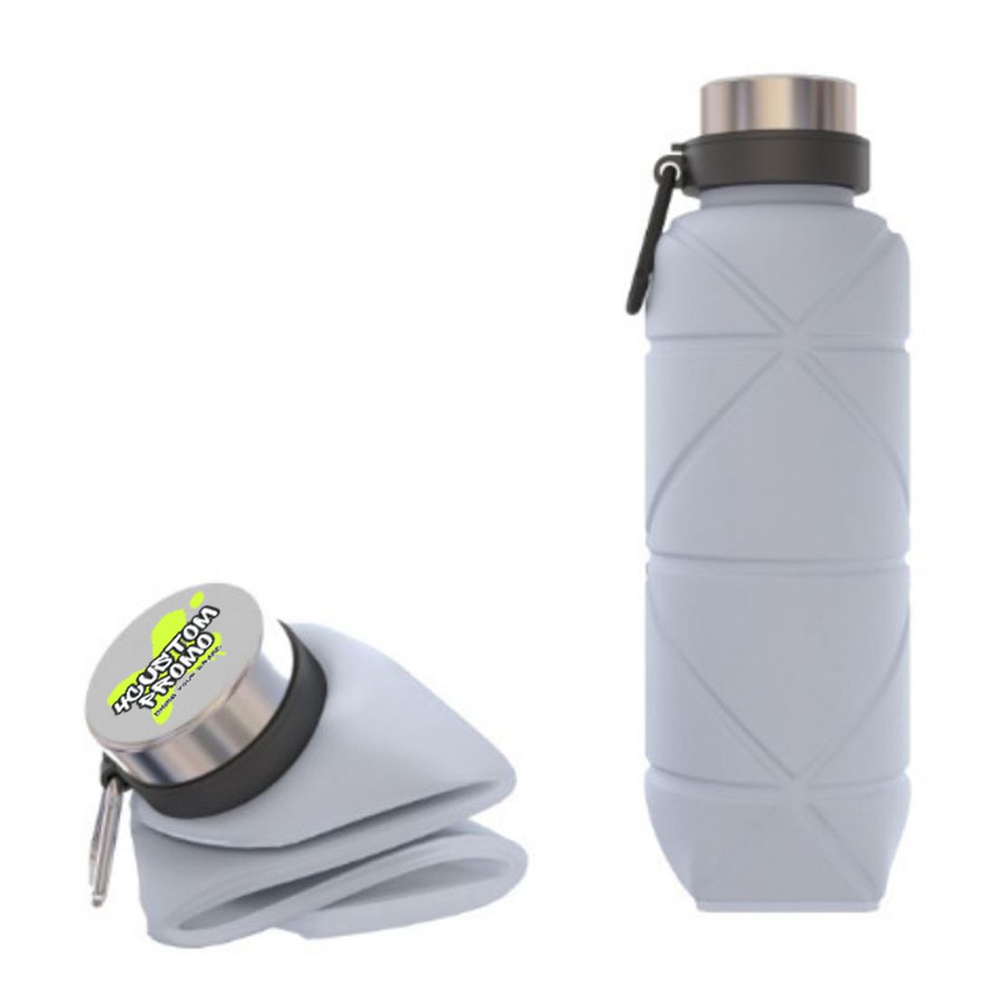 Custom 23 oz Collapsible Silicone Water Bottle