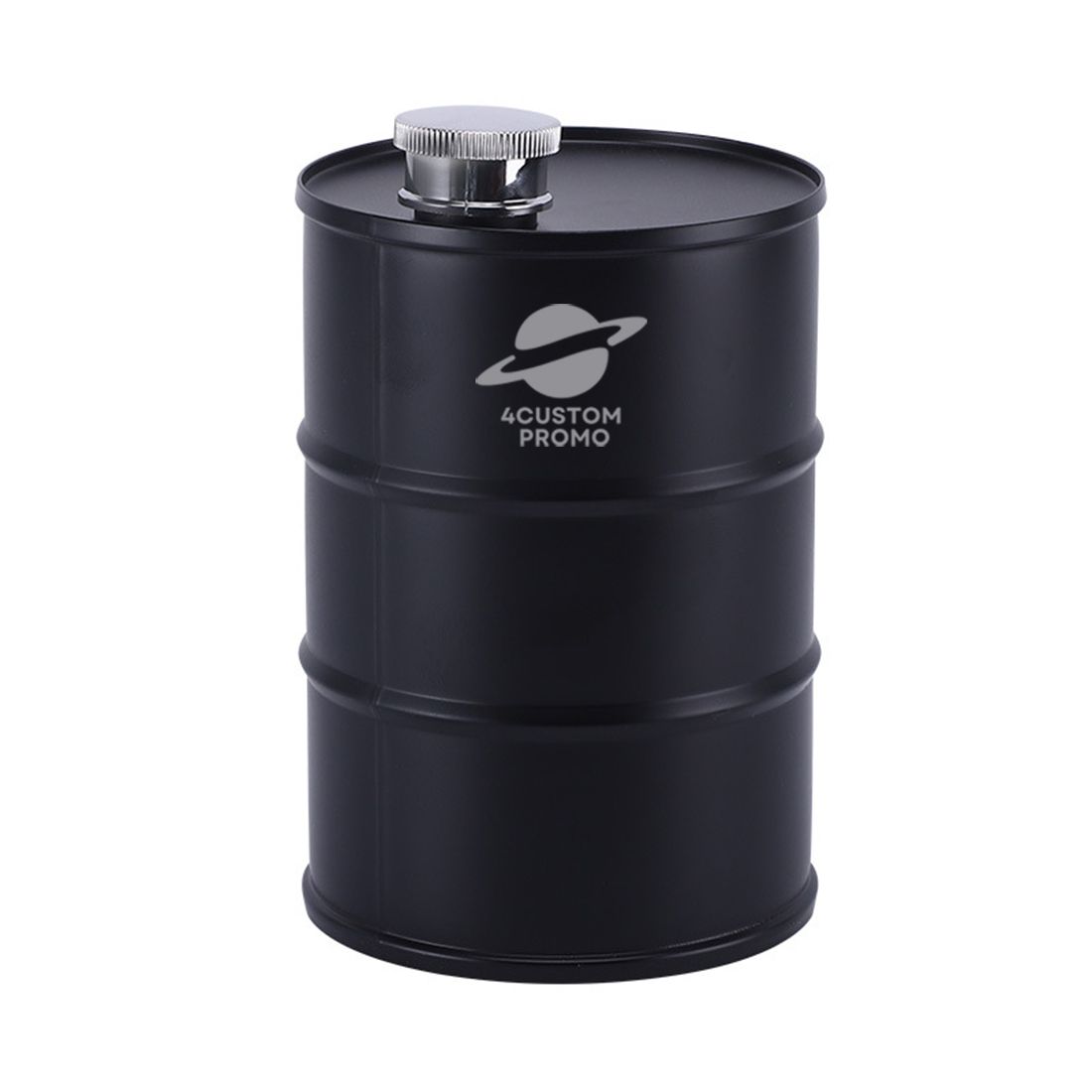 Custom 25 oz Stainless Steel Oil Drum Hip Flask