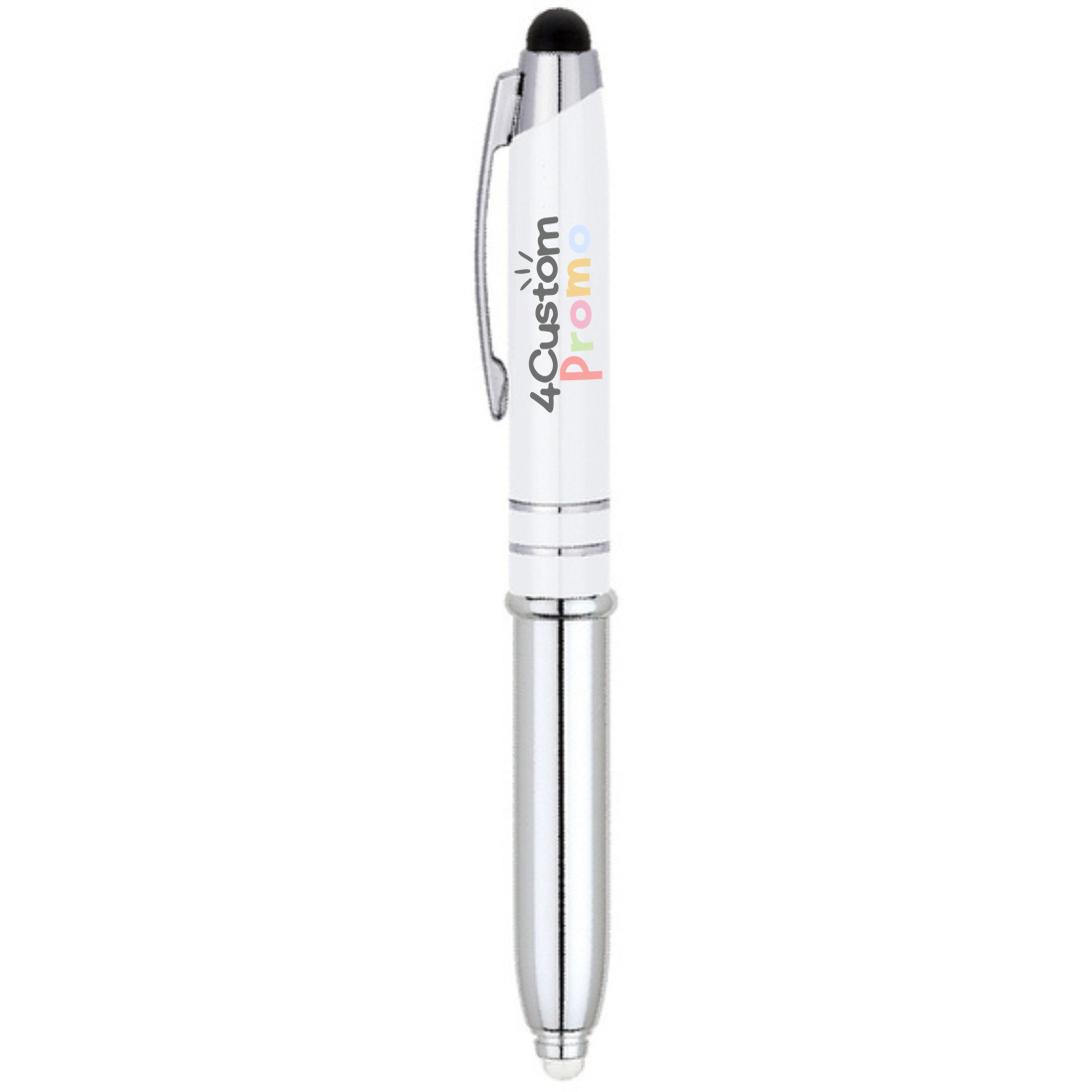Custom 3-in-1 Metal Stylus Pen with LED Light