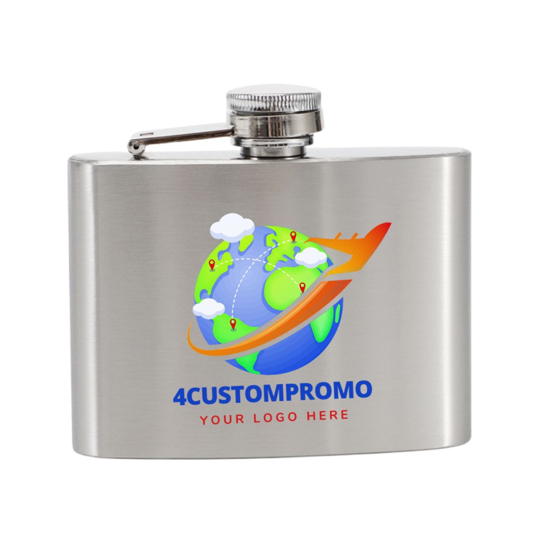 Custom 4 oz Stainless Steel Shorty Hip Flask