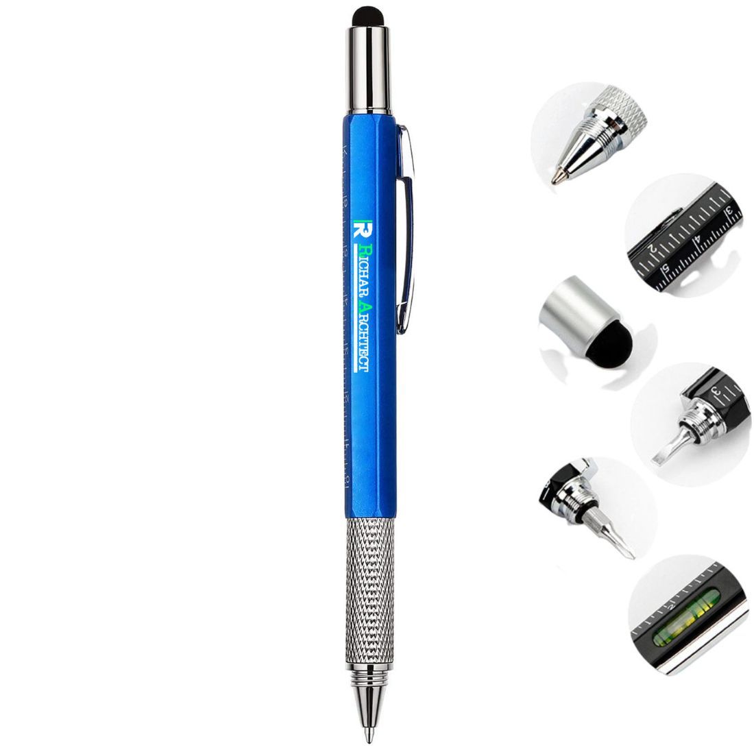 Custom 5-in-1 Hexa Twist Stylus Work Pen