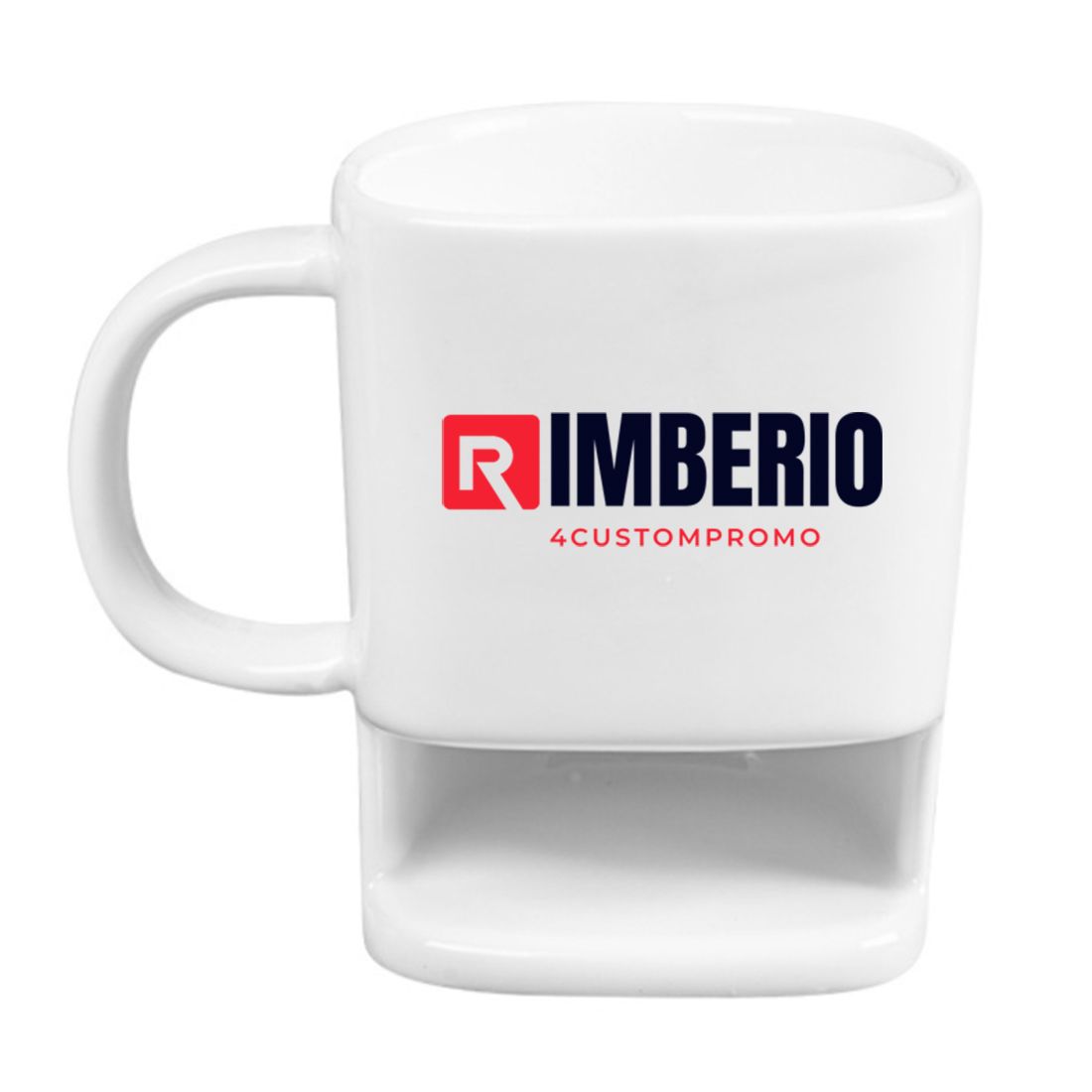 Custom 6.5 oz Ceramic Coffee Mug w/ Biscuit Holder
