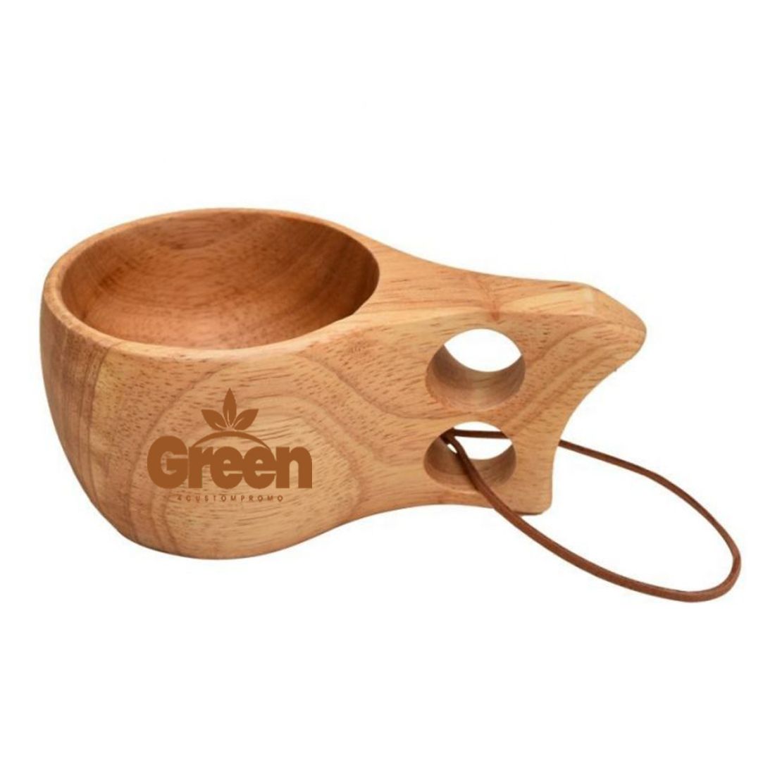 Custom 6.7 oz Wooden Camping Mug with Loop Handle
