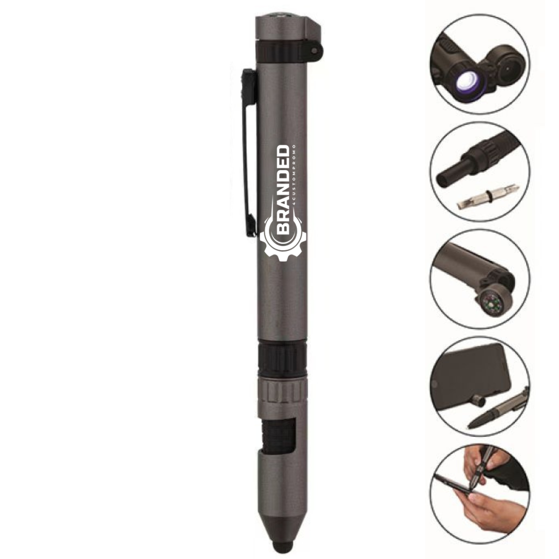Custom 7-in-1 Utility Pen with Stylus